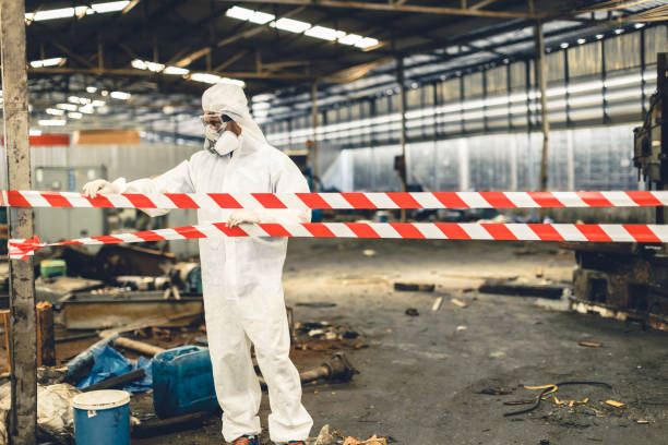 Professional Biohazard technician working in Selden, NY